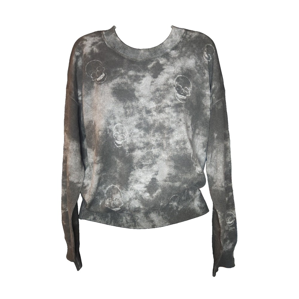 27 Miles Malibu Aylin Sweater Tie Dye Skull Silver Women Small NWT $335